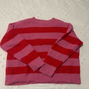 Striped Pink and Red Women's Sweater